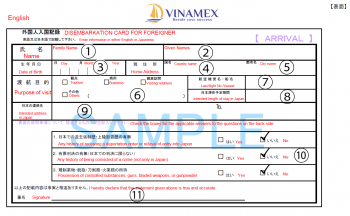 Hướng dẫn điền mẫu tờ khai hải quan, tờ khai nhập cảnh Nhật Bản
